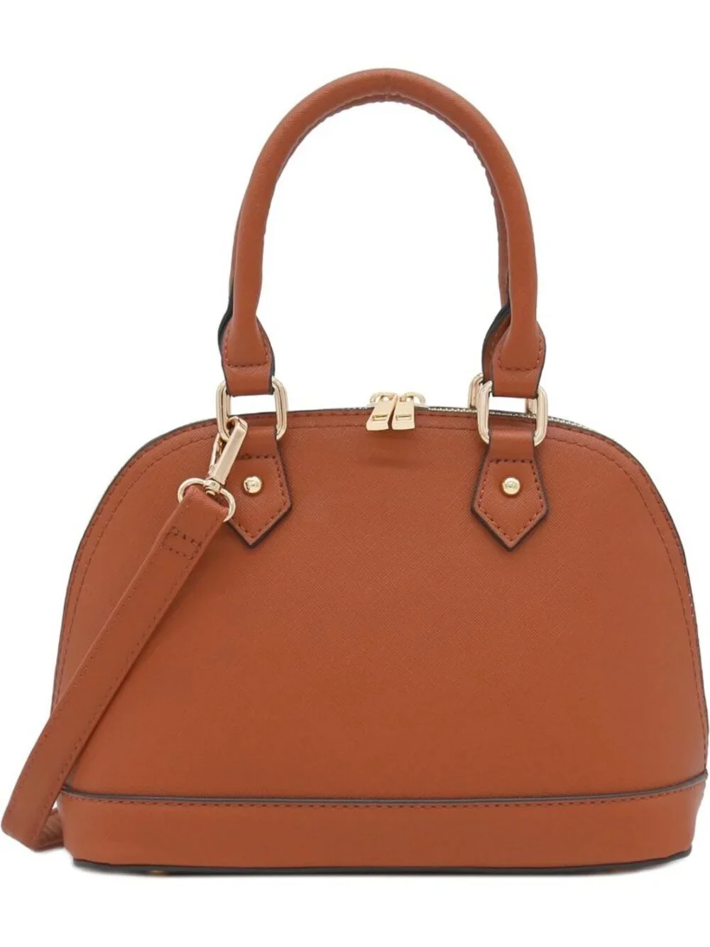 Chic Zip-Around Saffiano Dome Satchel Bag | Stylish & Versatile Handbag